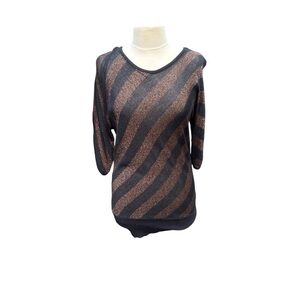 Rock & Republic Black and Brown Striped Sweater